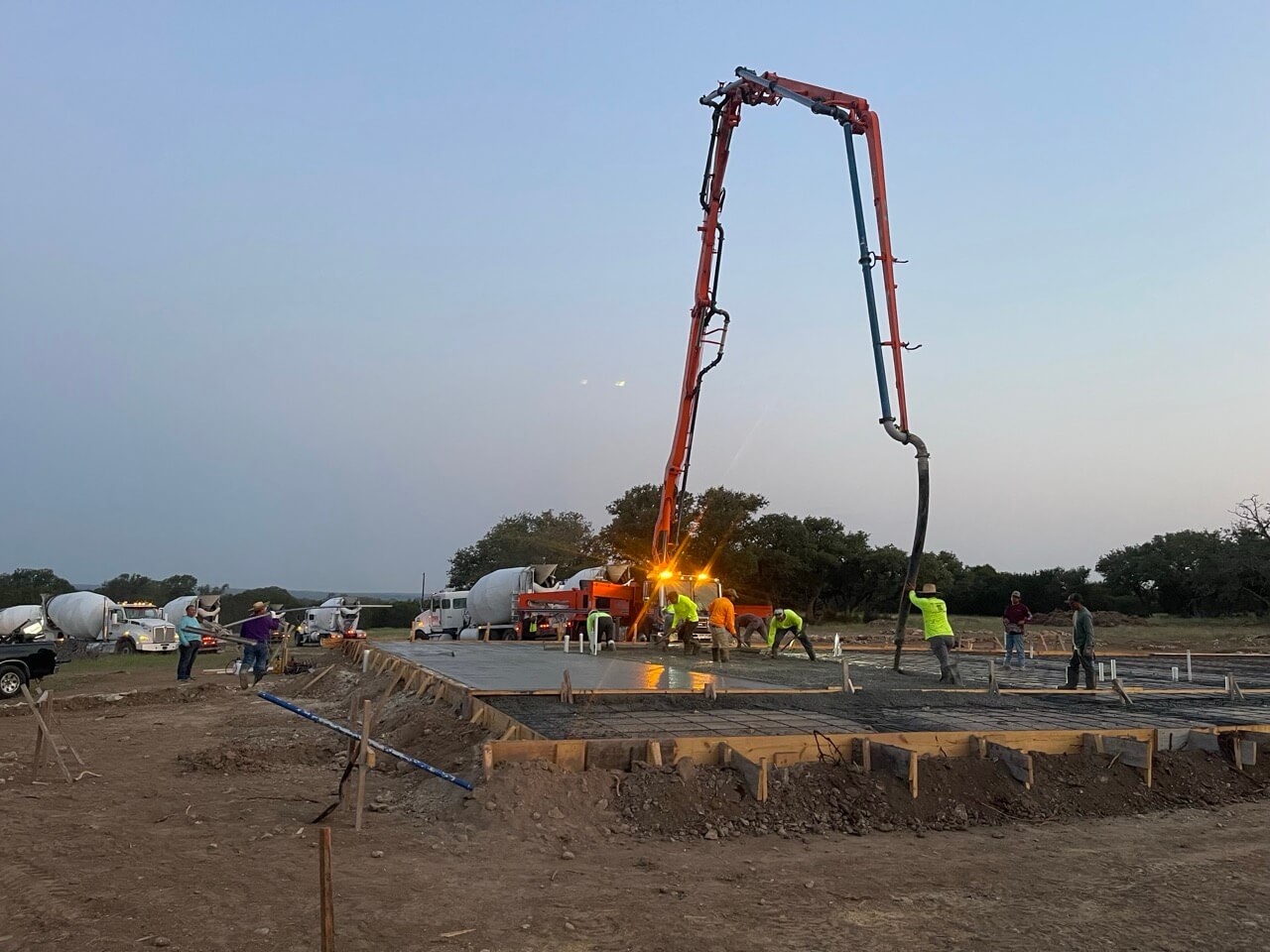 Concrete foundation work for a custom home